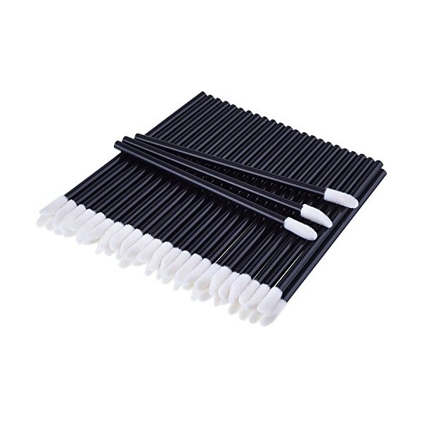 100 Pièces Jetables Lèvres Pinceaux Jetables Lèvres Brosses Kits dOutils Maquillage, Noir