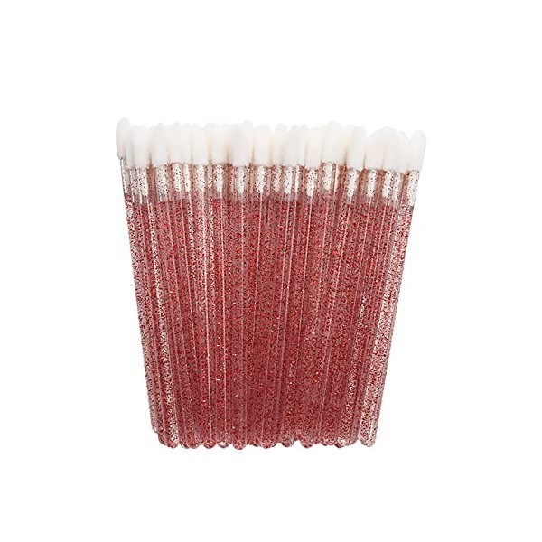 100 PCS Brosse à Lèvres Jetable Applicateur Lip Brush Parfait Outil de Maquillage Kits, les lèvres Lip Gloss baguettes rouge