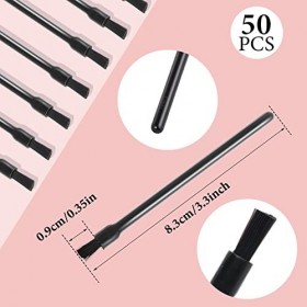 Lot de 50 pinceaux à lèvres jetables pour vernis à ongles, gloss à lèvres, baguettes de maquillage, outils cosmétiques, noir