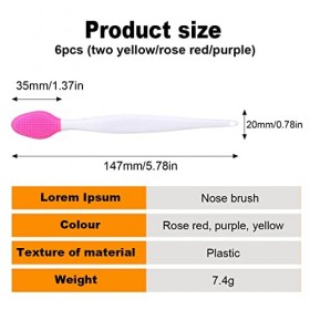 Reccisokz Lot de 6 brosses exfoliantes pour les lèvres Brosse exfoliante en silicone Nettoyant double face Brosse exfoliante 