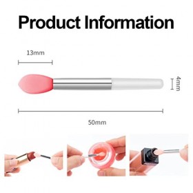 Fezf Lot de 8 pinceaux à lèvres en silicone, pinceau à lèvres portable, pinceau à rouge à lèvres, applicateur de rouge à lèvr