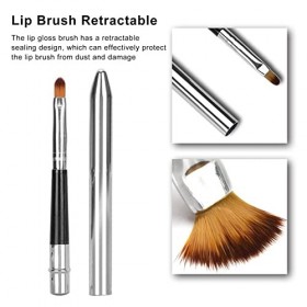 Pinceau à Lèvres, Pinceau à Rouge à Lèvres en Tube Daluminium à Tête Unique, Pinceau à Rouge à Lèvres Rétractable, Conceptio