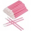 Lot de 100 pinceaux à lèvres jetables pour maquillage et gloss Rose