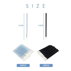 100Pcs Pinceau à Lèvres Jetable, Bleu et Noir Applicateur à Lèvres Jetable,Bâton de Brillant à Lèvres, Ensemble dOutils de