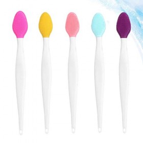 EXCEART Lot de 5 brosses à lèvres double face en silicone exfoliant pour le nez et les points noirs