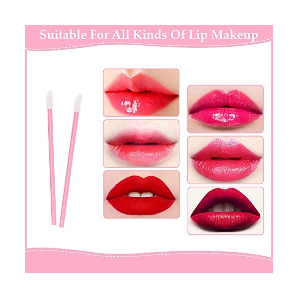 Lot de 100 pinceaux à lèvres jetables - Mini rouge à lèvres brillant - Pinceau anti-cernes - Applicateur à lèvres pour applic