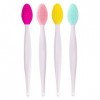 TOYMIS 4pcs Brosse à Lèvres Exfoliante en Silicone, Exfoliant pour les Lèvres, Outil de Beauté de Nettoyage doux Double Face 