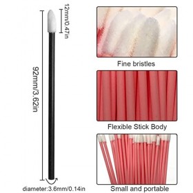Fezf 200 Pinceaux à Lèvres Jetables, 100 Chacun Noir Et Rose, Pinceau à Rouge à Lèvres, Pinceau à Lèvres Jetable, Goupillon C