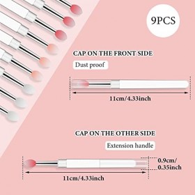 WLLHYF Lot De 9 Pinceaux à Lèvres en Silicone Avec Couvercle Outil Professionnel pour Application de CrèMe Gloss à Lèvres Mas