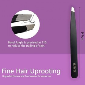 MJW Professionnel Pince à Sourcils Pointe Inclinée Brucelles en Acier Inoxydable Pour lépilation du Visage Pour Femmes et Ho