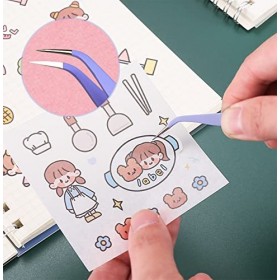 Lot de 2 pinces à épiler pour autocollants, scrapbooking, vinyle, cils, électronique, violet