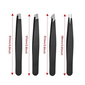 Jawflew Ensemble de pinces à épiler professionnelles en acier inoxydable pour sourcils, kit de pince à épiler de précision po