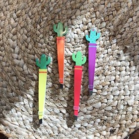 Lot de 4 pinces à épiler en forme de cactus violet, orange, rose, jaune 