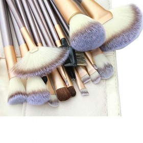 18PCS Set Pinceaux Maquillage avec Sac De Rangement Professionnel pour Fond De Teint, Blush, fard à Paupières Poils Synthetiq