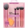 Real Techniques Essentiels du Quotidien - lot de 4 pinceaux pour blush et éponge teint miracle