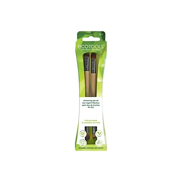 ECOTOOLS Duo de Pinceaux pour Mise en Valeur des Yeux, 1 Unité