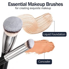 Heveer Pinceaux Maquillage Pinceau Fond de Teint Pinceau Correcteur avec Fibre Synthétique Souple pour Anticernes Fond de Tei