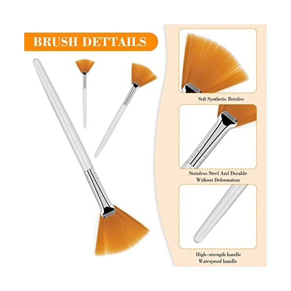 Sibba Lot de 4 Pinceaux pour le Visage Pinceaux en éVentail Pinceau Applicateur DAcide Pinceau Maquillage avec Manche Plasti