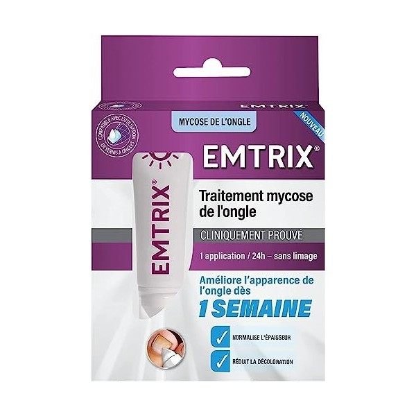 Emtrix Crème - Traitement pour Mycoses des Ongles - Cliniquement Prouvé - Pas Besoin de Limer, 10 ml