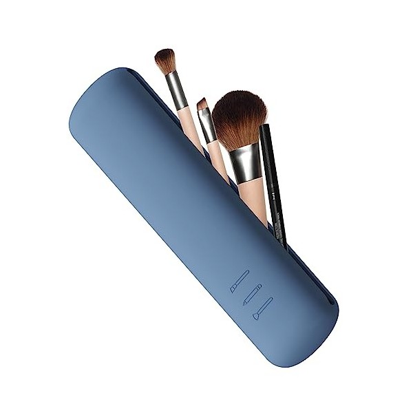 FVION Porte Pinceaux, Étui à Pinceau de Maquillage en Silicone, Support de Maquillage de Voyage avec Fermeture Magnétique - K