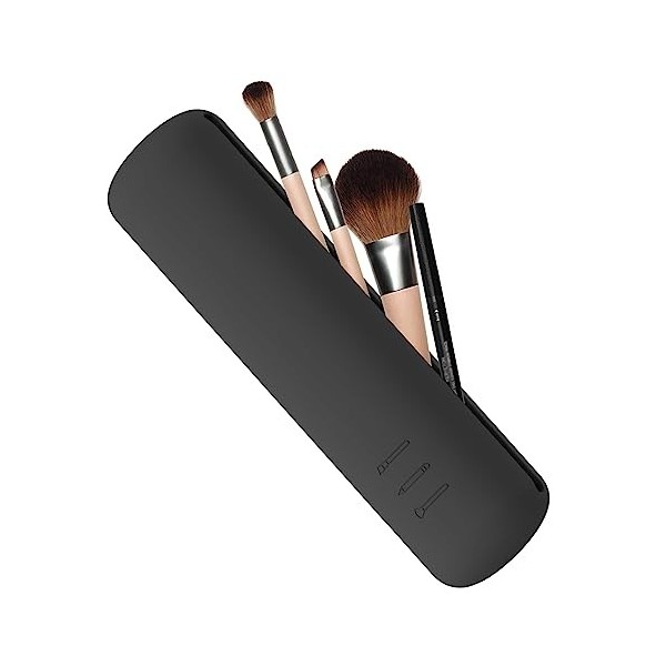 FVION Porte Pinceaux, Étui à Pinceau de Maquillage en Silicone, Support de Maquillage de Voyage avec Fermeture Magnétique - K