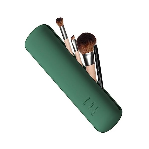 FVION Porte Pinceaux, Étui à Pinceau de Maquillage en Silicone, Support de Maquillage de Voyage avec Fermeture Magnétique - K