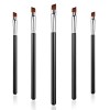 WLLHYF Lot de 5 pinceaux biseautés pour eye-liner, pinceau à sourcils, pinceau de maquillage pour les yeux, fibres synthétiqu