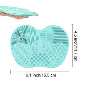 TSHAOUN 2 Pièces Tapis de Nettoyage de Brosse de Maquillage en Silicone avec Ventouse, Brosse de Maquillage épurateur Tampon 