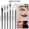 TIESOME 6 Pièces Pinceau angulaire pour eye-liner, pinceau de précision ultra fin pour ombres à paupières, pinceau angulaire 