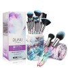 Pinceaux Maquillages FILY DUAIU 15pcs Premium Poils Synthétiques Ensemble de Poignée en Cristal Kabuki Foundation Brush Face 