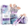 Pinceaux Maquillages FILY DUAIU 15pcs Premium Poils Synthétiques Ensemble de Poignée en Cristal Kabuki Foundation Brush Face 