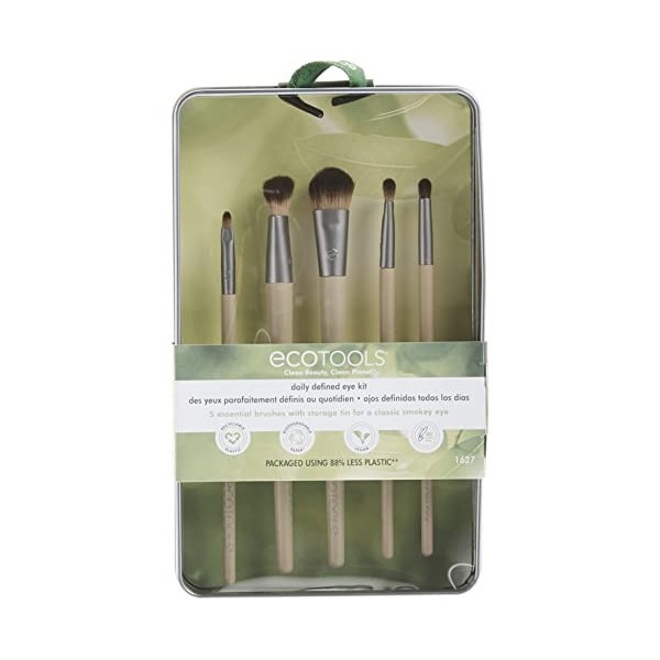 Eco Tools Kit de Maquillage Quotidien pour Fard à Paupières avec Plateau de Rangement