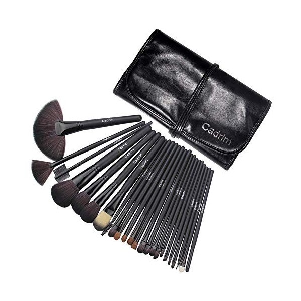 24 PCS Set Pinceaux Maquillage, Cadrim Kit de Pinceaux de Maquillage Fond de Teint Synthétique de Qualité supérieure Anti-cer...