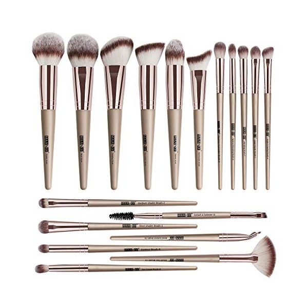 Pinceaux Maquillages 18 Pcs Set Pinceaux Maquillages Professionnel Kit Pinceau Maquillage Synthétiques Haut De Gamme pour fon