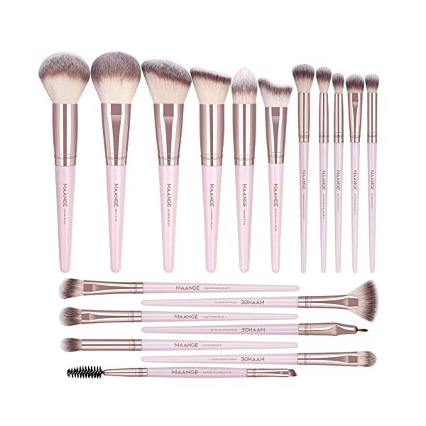 Pinceaux Maquillages 18 Pcs Set Pinceaux Maquillages Professionnel Kit Pinceau Maquillage Synthétiques Haut De Gamme pour fon