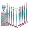 Ensembles de Pinceaux de Maquillage de Sirène, Niziyi 11 pcs Mermaid Lot de Brosse Cosmétique de Maquillage Doux Poils en Nyl