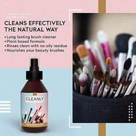 CLEANLY Nettoyant De Pinceaux Maquillage - Spray Nettoyant Pour Pinceau de Maquillage - Nettoyant Naturel & Bio, Sans Rinçage