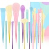 Docolor Pinceaux de Maquillage 17 Pcs Ensemble de Pinceaux de Maquillage Colorés Cadeau Premium Fond de Teint Kabuki Synthéti