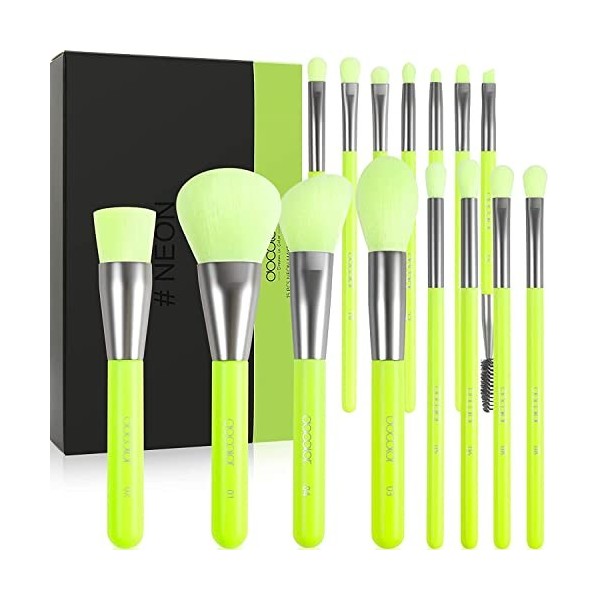 Docolor Pinceaux de Maquillage 17 Pcs Ensemble de Pinceaux de Maquillage Colorés Cadeau Premium Fond de Teint Kabuki Synthéti