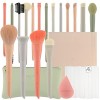 Docolor Pinceaux de Maquillage 17 Pcs Ensemble de Pinceaux de Maquillage Colorés Cadeau Premium Fond de Teint Kabuki Synthéti