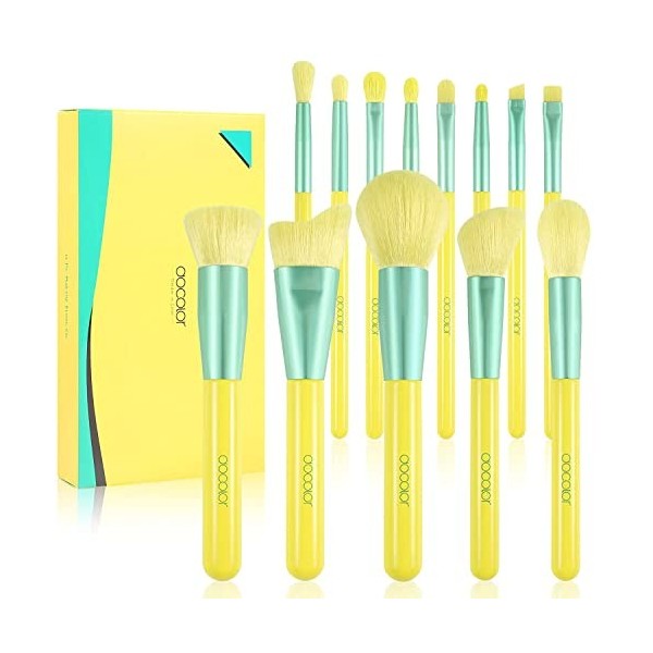 Docolor Pinceaux de Maquillage 17 Pcs Ensemble de Pinceaux de Maquillage Colorés Cadeau Premium Fond de Teint Kabuki Synthéti...