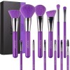 Docolor Makeup Brushes 10Pcs Neon Green Professional Makeup Brush Set Premium Synthetic Kabuki for Foundation Blending Face P