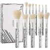 Docolor Makeup Brushes 10Pcs Neon Green Professional Makeup Brush Set Premium Synthetic Kabuki for Foundation Blending Face P