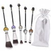 Haikyuu - Lot de 5 pinceaux de maquillage professionnels pour fond de teint, estompage, fard à paupières, poudre pour le visa