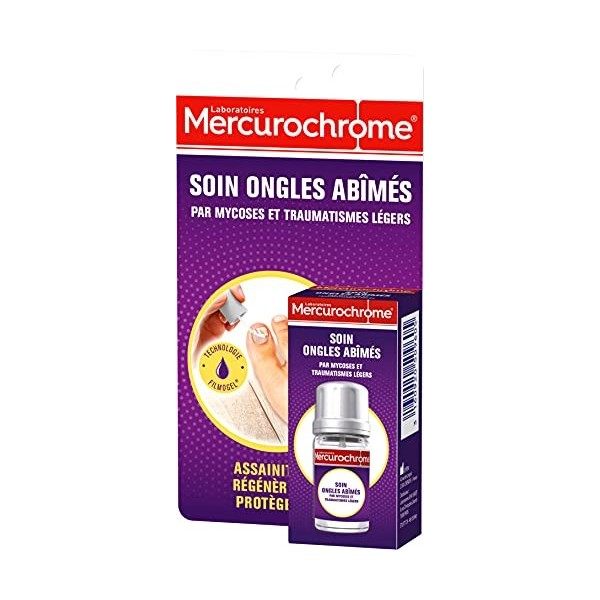 Mercurochrome Soin Ongles Abîmés pour Mycoses et Traumatismes Légers, 3.3 ml
