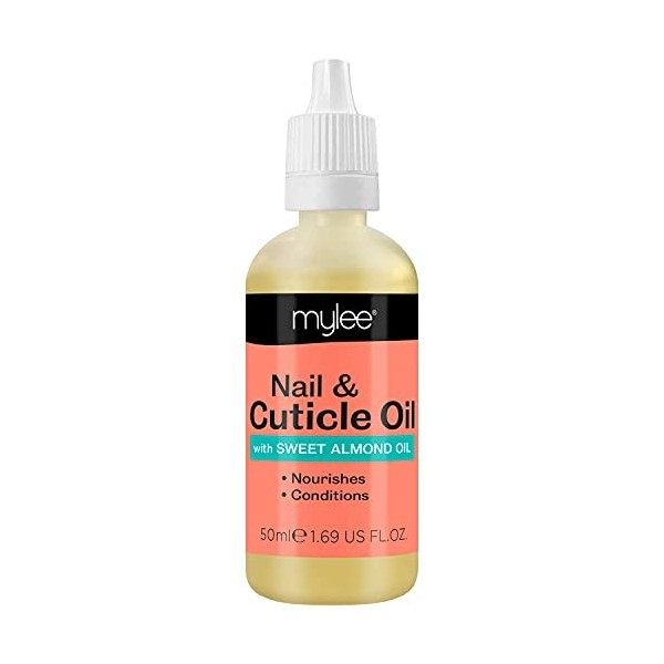 Huile damande pour les ongles et les cuticules Mylee, 50 ml - Huile revitalisante, hydratante et nourrissante - Formule non 