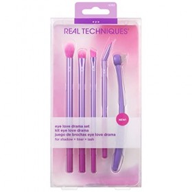 Real Techniques Eye Love Drama Kit de 5 pinceaux de maquillage professionnels pour fard à paupières, sourcils, estompage, éve