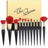 DUcare The Queen Series Lot de 12 pinceaux de maquillage Kabuki pour fond de teint, poudre, blush, anti-cernes et ombres à pa