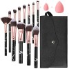 Pinceuax Maquillage Start Makers Lot de 12 pinceaux maquillages professionnel Marbre Rose avec correcteur de fond de teint Pi