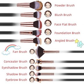 10 PCS Set Pinceaux Maquillages Professionnel, Start Makers Pinceaux Maquillage Synthétiques Haut De Gamme, pour fond De Tein